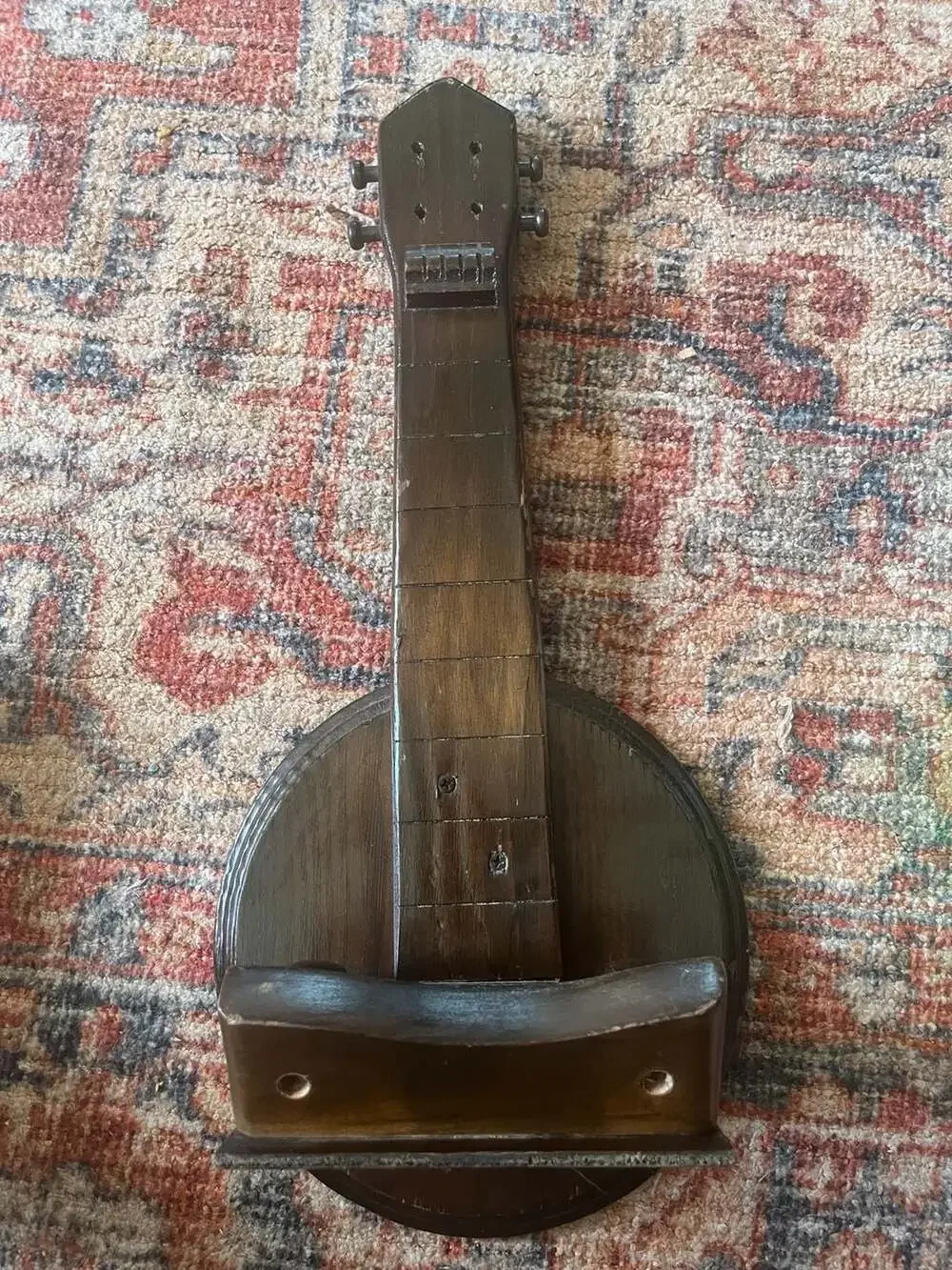 Vintage Handcrafted Wooden Guitar Shape Wall Mount Shelf